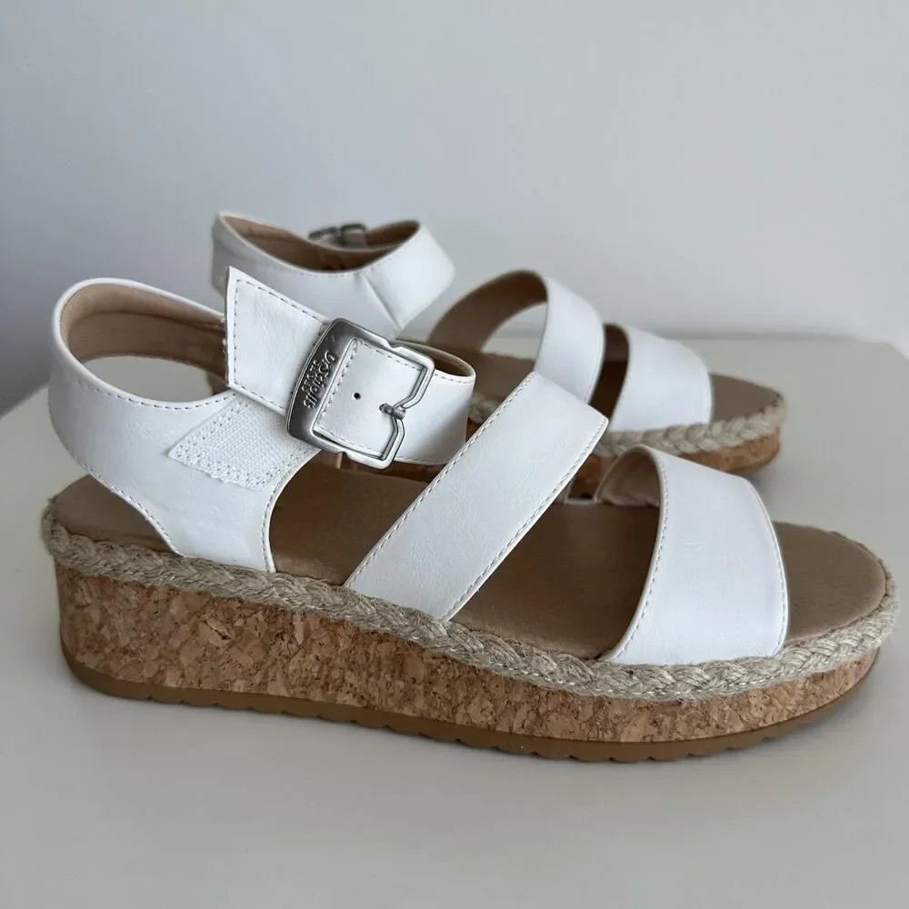 Dr. Scholls Shoes Womens 9.5 Ellie Platform Sandals Wedge Ankle Strap Espadrille